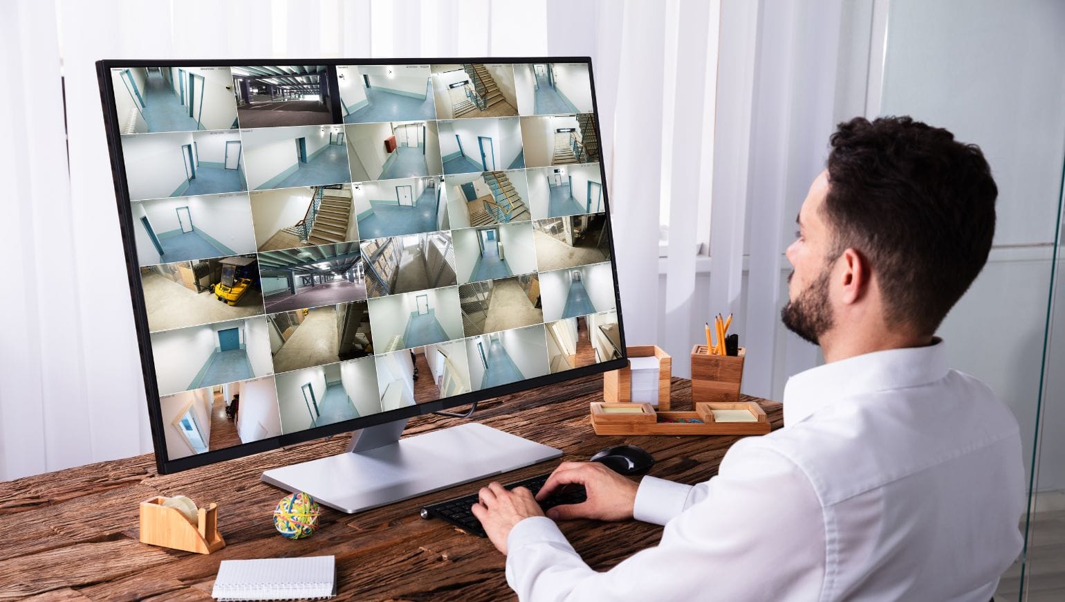 monitor con multimples camaras de vigilancia
